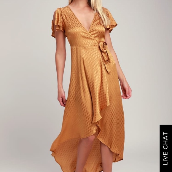 Band Of Gypsies Dresses Nwt Quinn Golden Yellow Highlow Wrap Dress Poshmark Quinn golden — can you pop that trunk? poshmark